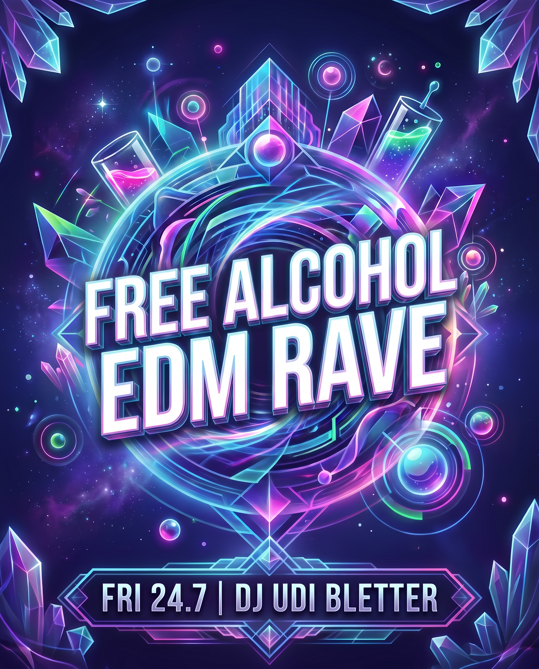 Edm Rave Free Alcohol Duplex Club