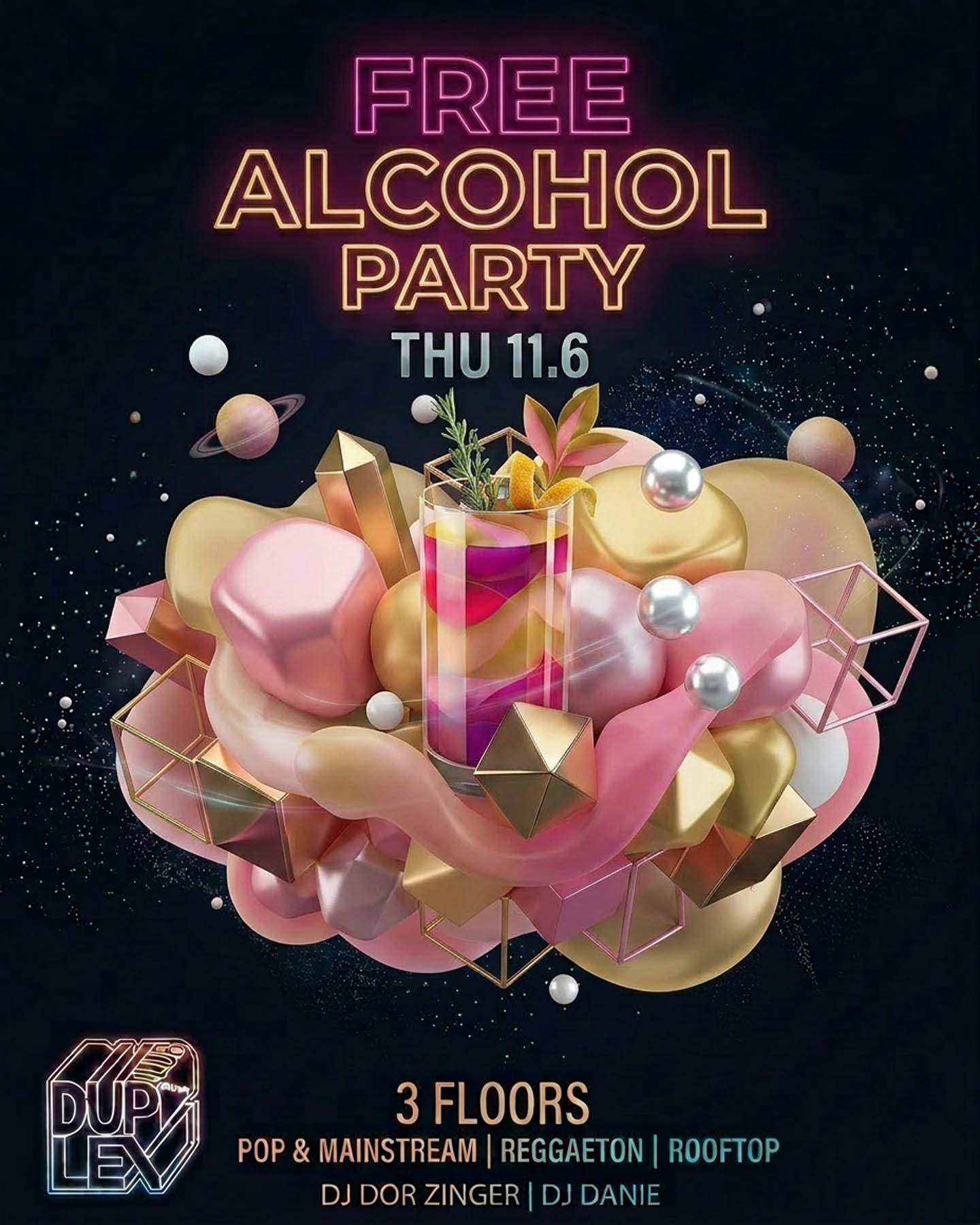 Free Alcohol Party Duplex Club