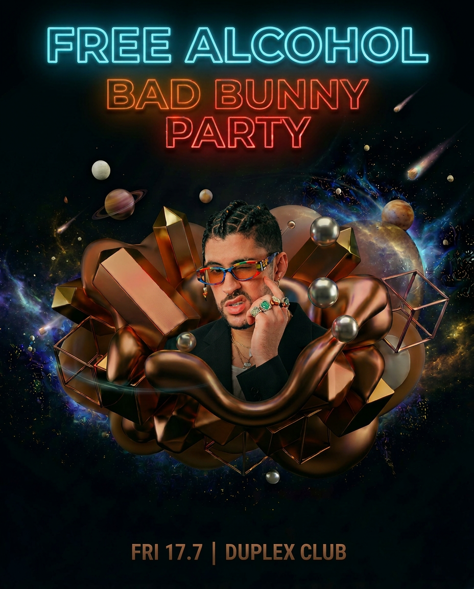Free Alcohol Bad Bunny Party