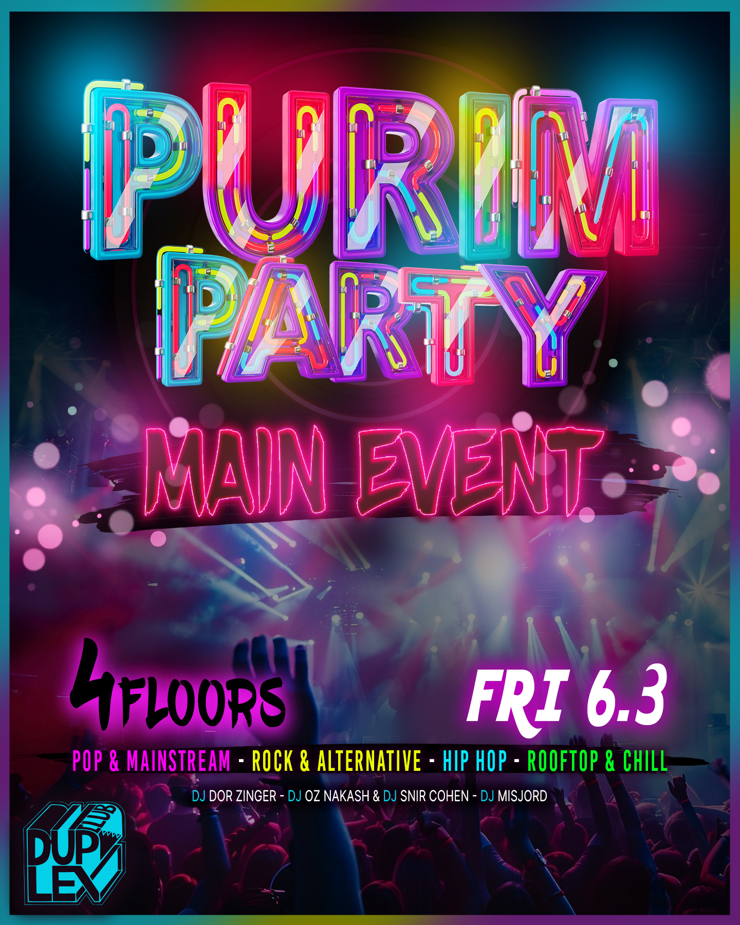 Purim Party Main Event Duplex Club