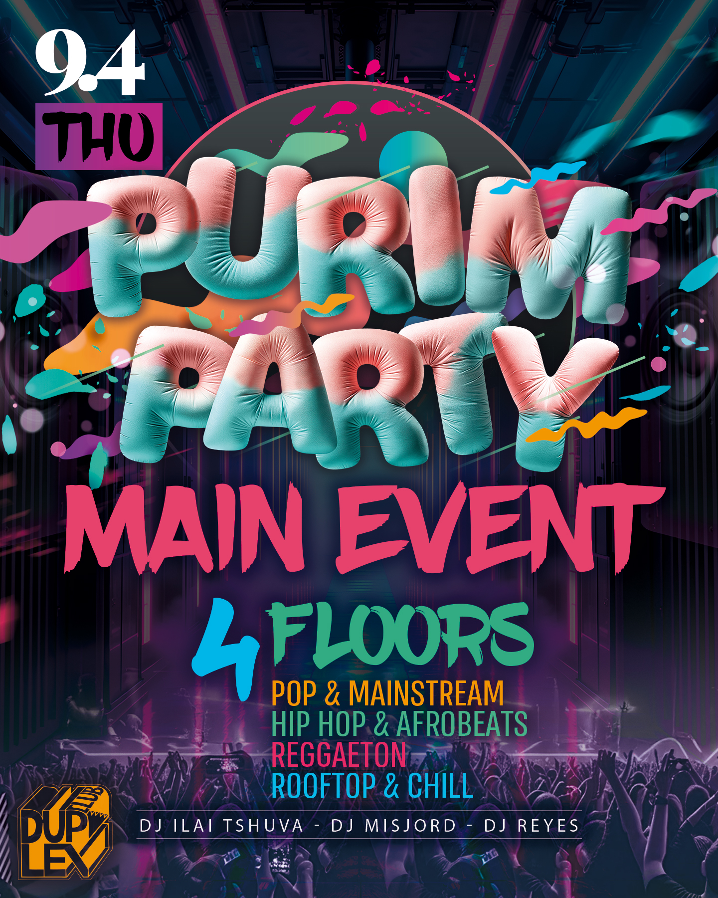 Purim Party Duplex Club